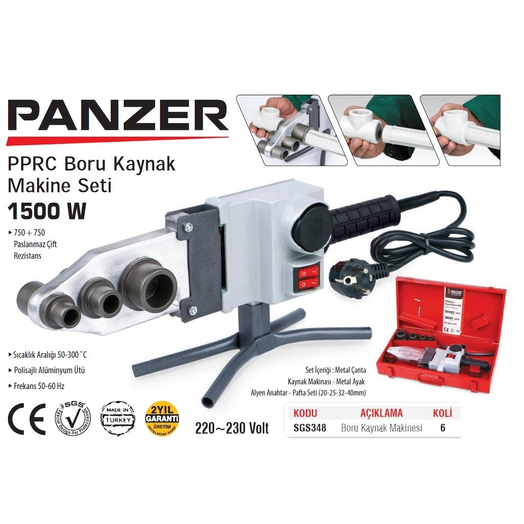 Sgs çantalı Pprc Pvc Boru Kaynak Makine Seti Panzer SGS348